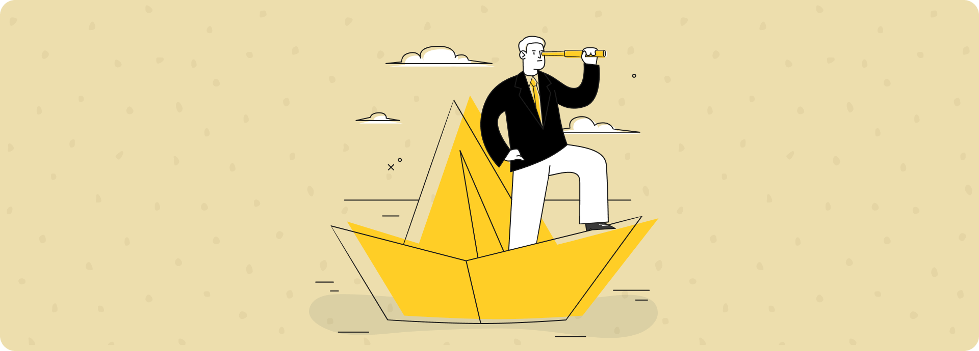 Blog illustration of man on top of a building looking through a telescope.